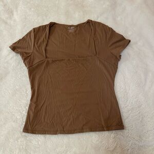 Pumiey Short Sleeve Square Neck Top | Size M